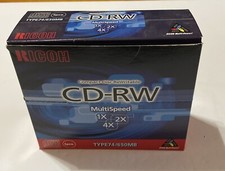 Ricoh CD-RW Type 74 650MB 1X-4X Speed 5-Pack Disc's Not Opened picture