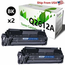 2 PK Q2612A 2612A Toner Cartridge 12A for 1010 1012 1018 3055MFP picture