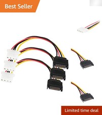 SATA to LP4 Female Power Cable Adapter 3 Pack - Easy 7 Inch Installation picture