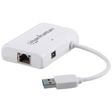MANHATTAN 506892 UltraLynk 3-Port Superspeed USB 3.0 Hub+Gigabit Ethernet Port picture