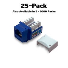 25 x Pcs CAT6 Keystone Jack Blue Ethernet 110 Punch Down 8P8P RJ45 picture