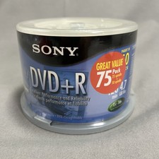 50 Pack Genuine SONY DVD+R Discs 75DPR47LS4 NEW Sealed 4.7 GB 120 Minute 1x-16x picture