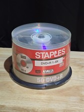 Staples DVD+R 50‑Pack – 4.7GB / 2hr / 1–8X – Brand New Sealed Blank Discs picture