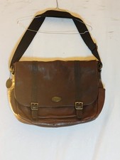 FOSSIL  LEATHER MESSENGER BAG 5 POUCH LAPTOP/DOCUMENT CHOCOLATE BROWN VINTAGE picture