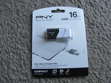 New PNY Compact Attaché 16GB USB 2.0 Flash Drive - Black/White (P-FD16GCOM-GE) picture