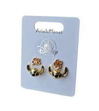 Disney Parks Lilo & Stitch Leaf Goldtone Earrings Set of 2 Studs picture