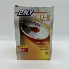 PNY Technologies CD-R 700MB 80MIN  1x-16x Compatible 100 + 10 = 110 Blank Discs picture
