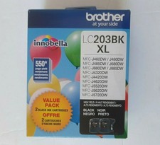Brother Genuine LC203 Black Ink Cartridge, High Yield, 2/Pack (LC2032PKS) 2027+ picture