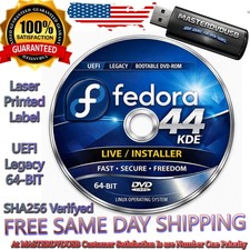 Fedora 44 KDE Bootable DVD Live Installer | 64-Bit Grade AAA+ I HD Color Label picture
