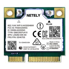 Netely WiFi 6 AX200HMW Mini-PCIe card, Intel 802.11ax & Bluetooth 5.2, NIB picture