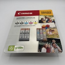 GUNUINE CANON INK CARTRIDGE PACK BCI-3E BLACK BCI-6C 6M 6Y COLOR SEALED 4 PIXMA picture