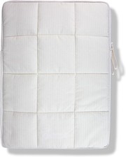 Quilted Puffer Laptop Carrying Case | 15-16 Inch Puffy Sleeve for Devices, Ivory picture