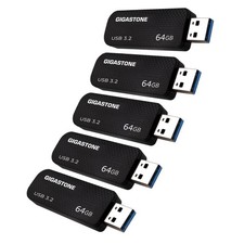GIGASTONE 64GB Flash Drive (5 Pack) Z30 USB 3.2 Gen 1, 80MB/s Ultra Fast, Key... picture