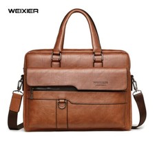 WEIXIER  Casual PU Leather Shoulder Bags briefcase messenger bag For 14'' laptop picture