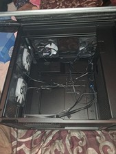 NZXT Tower Case Black Steel Tempered Glass Side Panel W/Fans And Cpu Coolers picture
