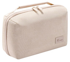 Travel Electronics Organizer Pouch Portable Cable Tech Charger Bag Beige picture