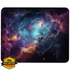 Galactic Nebula Starscape Mouse Pad Stitched Edges Non-Slip Rubber Base picture