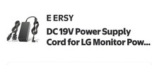 E ERSY DC 19V Power Supply Cord Adapter Compatible with LG Monitor picture