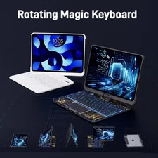 360 Swivel Keyboard Clear Case For IPad Smart Trackpad Bluetooth Keyboard Case C picture