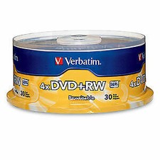 30 Verbatim Blank 4X DVD+RW Logo Branded 4.7GB Rewritable DVD Disc 94834 picture
