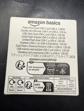 Amazon Basics Flash Drive Dual USB-C And USB-A 128 GB NIB picture