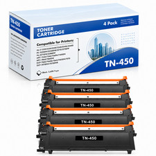 TN450 Toner Cartridge 4PK Replacement for r Toner Black HL-2280DW MFC-7240 picture