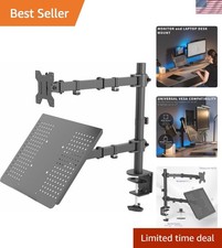 Black Fully Adjustable 13 to 32 inch Single Computer Monitor and Laptop Desk ... picture