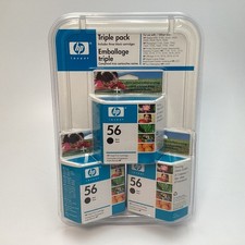 HP 56 Black Inkjet Print Cartridge Triple Pack C6656AN - Expired OCT 2006 Sealed picture