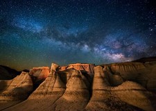 Landscape nature milky way galaxy starry night desert Custom Gaming Mat Desk picture