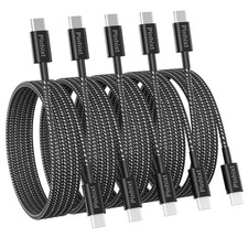 USB C to C Cable, 5Pack 6FT 60W(3.1A) Nylon Braided C Charger Cable...  picture