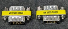 2 Pack 9 Pin RS-232 DB9 Male to Male Serial Cable Gender Changer Coupler Adapter picture