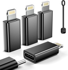 YFMaiQi MFi Certified USB C to Lightning Adapter 4 Pack,27W Fast Black picture
