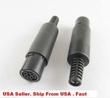 2PCS 8 pin mini-din Female connector for icom Kenwood Yaesu radio DATA cable  picture