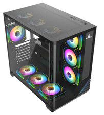 Iceberg Gaming PC Case Crystal Wave L with Curved Tempered Glass and seven fans picture