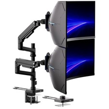 Mount-It Proflex Series Stacking Dual Ultrawide Monitor Arm for 17–49” Black picture