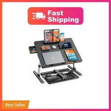 Laptop Lap Desk for Bed, SAIJI X-Large Adjustable Laptop Table | XXL-Extra La... picture