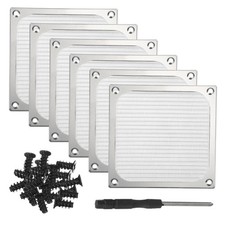 6Pcs 120mm Fan Filter Grills Aluminum Frame Mesh with Accessories Silver picture