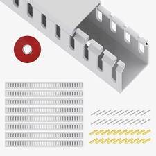 Open Slot Wiring Raceway Cable Duct, 123in Cable Management Channel Cord Trac... picture