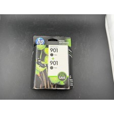 HP 901 Black Ink Cartridges Twin Pack CZ075FN-OfficeJet, J4580 J4680 4500, NEW picture