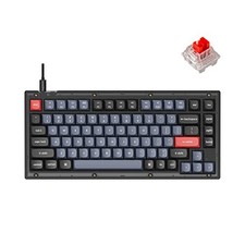 KEYCHRON V1 WIRED CUSTOM MECHANICAL KEYBOARD 75% K PRO RED SWITCH - BLACK picture