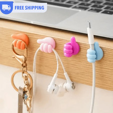 10x Cable Clip Organiser Hand Thumb Holder Self Adhesive Wire Lead Management picture