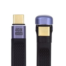 Cablecy USB-C Male to Female Opposite U Shape Back Angled Cable for Laptop Phone picture
