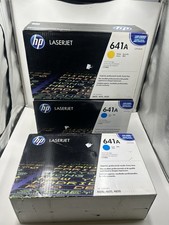 HP C9721A C9722A 641A Cyan Blue Yellow LaserJet Toner Cartridge x3 picture