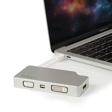 StarTech CDPVGDVHDMDP USB-C to HDMI/VGA/mDP Multi-Port Video Adapter Gray (N6B*) picture