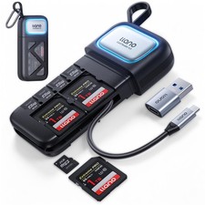llano High Speed SD/Micro SD 4.0 Card Reader Holder Case, USB 3.2 Gen1 Black picture