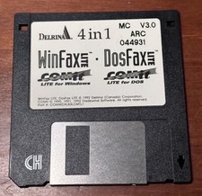 1992 Delrina 4 In 1 Winfax Lite (Win) Dosfax Lite (DOS) 3.5” Floppy Disk Vintage picture
