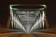 Landscape architecture bridge bratislava slovakia night Custom Gaming Mat Desk picture