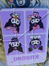 Kuromi Sanrio a16 Folding Folio Tablet/eReader Case Cover Purple White Black picture