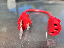 1 Foot Red US Universal AC Power Cord Cable C13 C14  picture