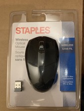 NEW Staples Wireless Optical Mouse PC Mac Compatible Nano USB receiver BLACK picture
